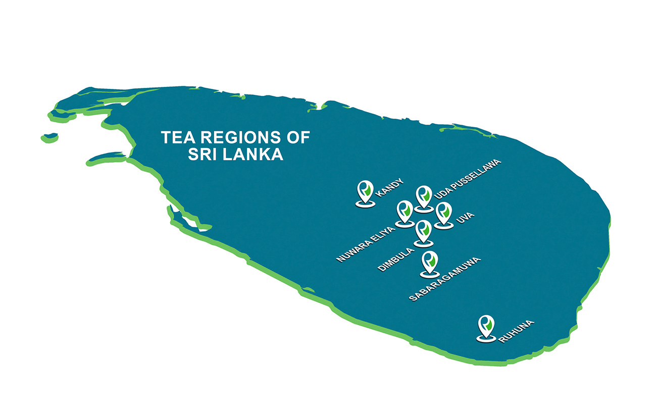 Sri Lanka Tea Regions Map